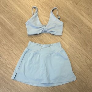 Bo + Tee Light Blue Sports Bra and Skirt